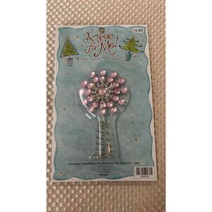Christmas Ornament A tree For me Metal Plastic  snowflake 4 " Mini